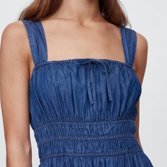 GAP Smocked Tie-Front Mini Dress - Picture 2 of 7